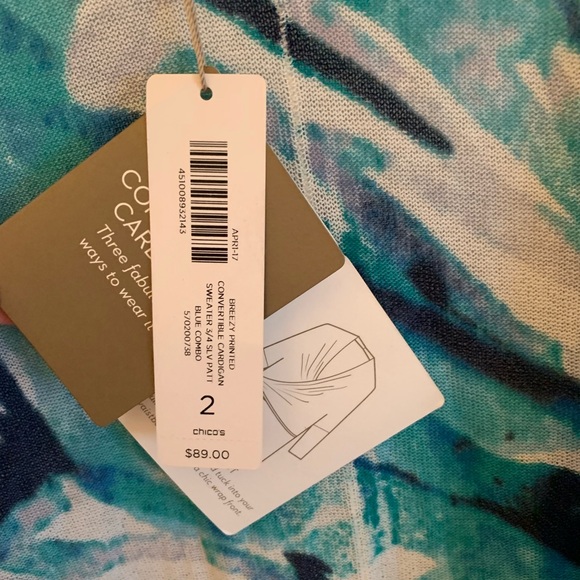 Chico’s Print Long Cardigan Wrap - Picture 2 of 6